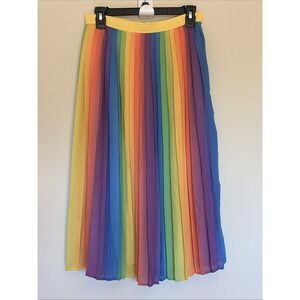Modcloth Colorful Rainbow Pleated Skirt